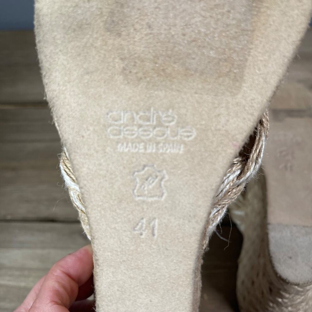 Andre Assous Women's Nolita Woven Espadrille Wedge Heel Sandal Size 41 Natural - Picture 11 of 14